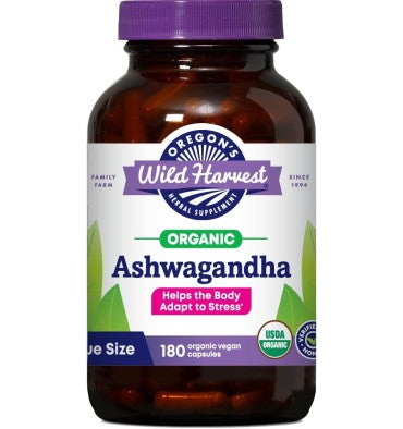 Oregon's Wild Harvest, Ashwagandha Orgánica. 2 tamaños