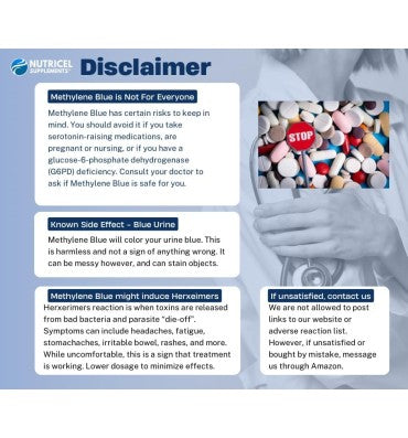 Azul de Metileno grado Farmacéutico. 60 caps.