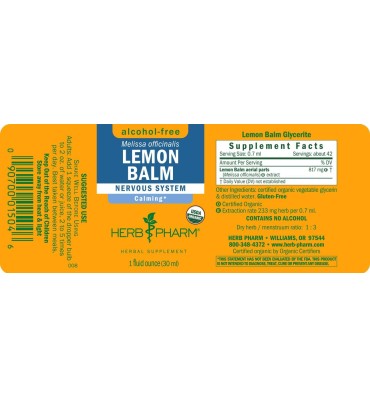 Herb Pharm, Bálsamo Lemon Balm libre de alcohol. 2 opc