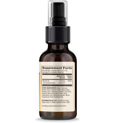 Vitamina D3, líquida, Sunshine Mist, 5000 IU. 38 serv.