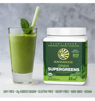 Supergreens Ormus sabor Menta. 225 gr