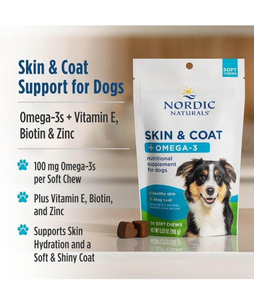 Nordic Naturals, Skin and Coat with Omega para Perros. 30 chews