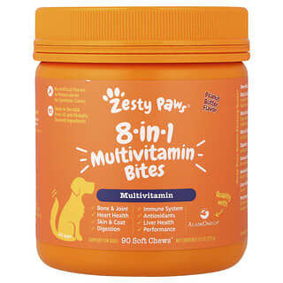 8-in-1 Multivitamin Bites, para Perros, All Ages, Peanut Butter, 90 Soft Chews, 11.1 oz (315 g)