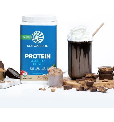 Proteína Warrior Blend Vegana sabor Crema de Cacahuate. 750 gr.