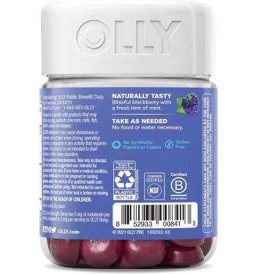 Gomitas para Dormir 5 mg Melatonina sabor Zarzamora. 3 opciones