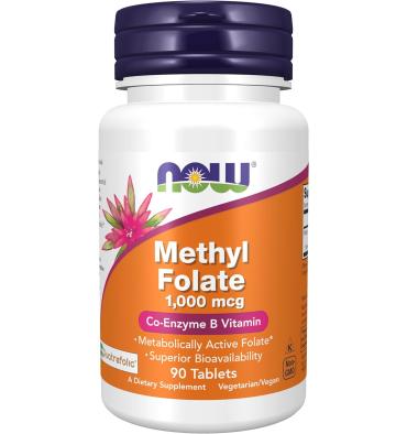 Metil Folato 1,000 mcg. 90 tabletas