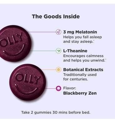 Gomitas para Dormir Melatonina 3 mg, sabor Mora. 3 opciones