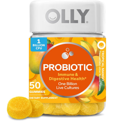 OLLY, Probiotic, soporte sistema Digestivo e Inmune sabor Tropical Mango. 50 y 80 gomitas
