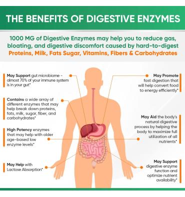 Enzimas Digestivas, Prebióticos y Probióticos. 180 caps.