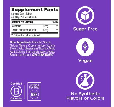 Sleep Healthy Cicle 3 mg Melatonina rápida disolución Fresa. 30 tabs