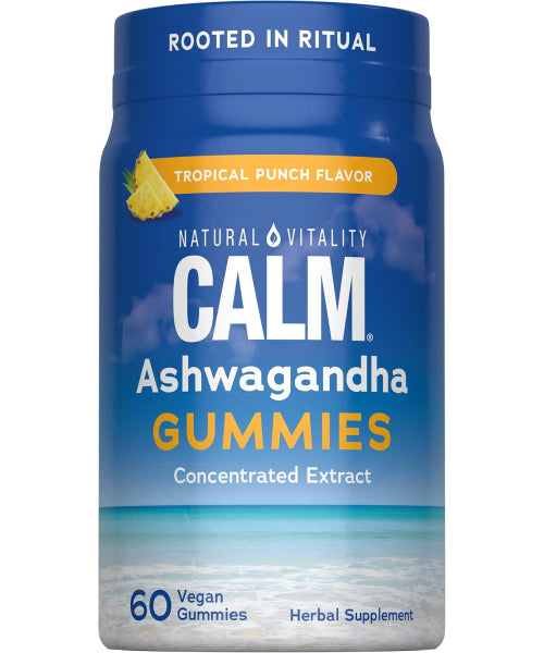 Natural Vitality, Extracto de Ashwagandha "Calm" sabor Tropical Punch. 60 gomitas