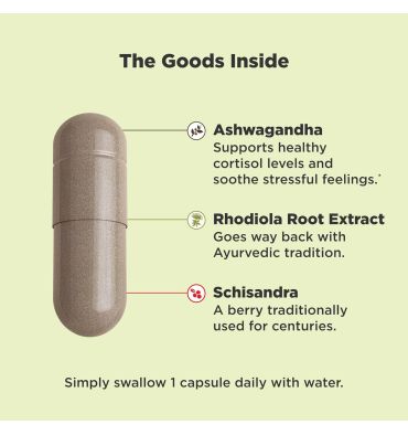 Chill Adaptógeno Ashwaghandha, Rhodiola y Shisandra. 30 caps