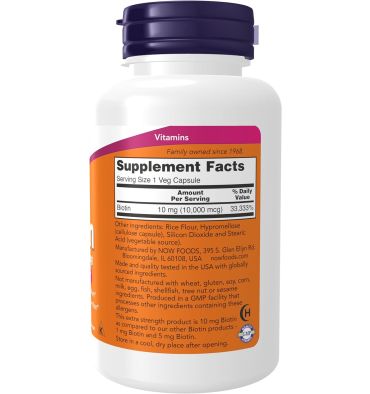 Biotina 10,000 mcg, 120 Vcaps