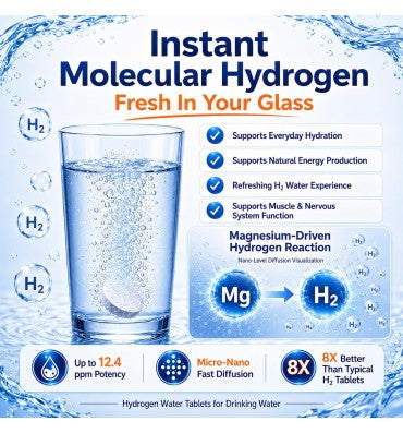 DVO, Tabletas de Agua con Hidrógeno, Electrolitos y Magnesio. 45 tabs