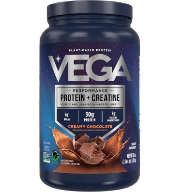 Proteína Vegana (30 gr) + Creatina Monohidratada (3 gr) sabor Chocolate Cremoso. 2 opciones
