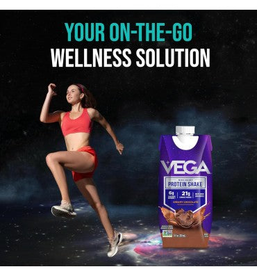 Vega Sport, Proteína Vegana Lista para Tomar sabor Chocolate Cremoso, libre de lactosa 330 ml. 12 pack