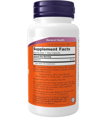 Melatonina Máxima Potencia 20 mg, 90 vcaps.