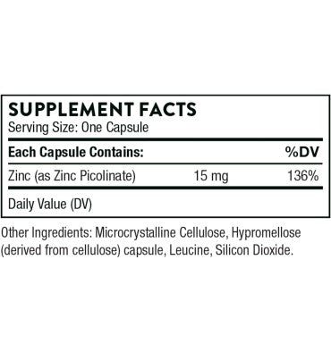 Picolinato de Zinc 15 mg. 60 caps.