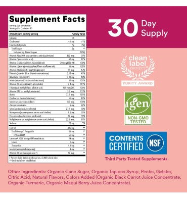 Multivitamínico y Omegas para Niñas Adolescentes. 120 gomitas.