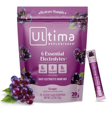 Electrolitos Veganos Sin Azúcar, Sin Calorías, sabor Uva. 90 serv.