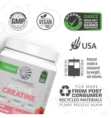 Monohidrato de Creatina Activa Vegano. 300 gr.