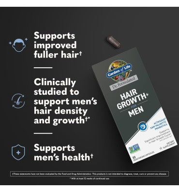 Men's Hair Growth Saw Palmetto, Black Rice Hemp. 30 caps