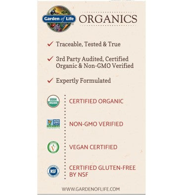 Garden of Life Organics, Ashwagandha y Gengibre Orgánico. 60 Vtabs