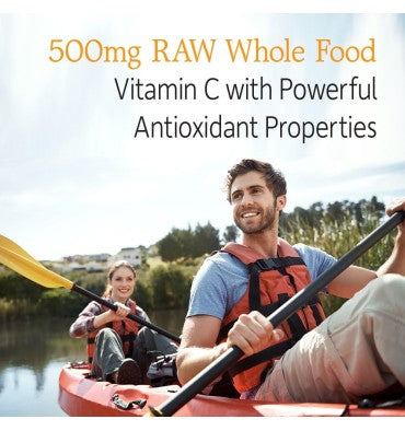 Vitamina C RAW, Vegana, Sistema Inmune. 60 Vcaps