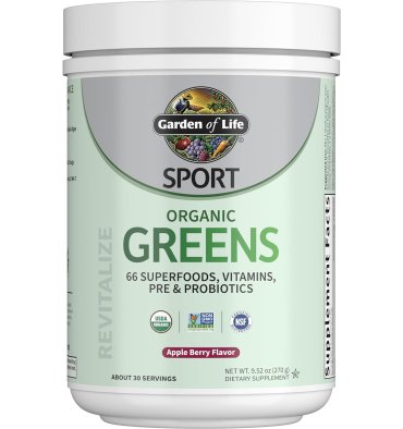 Organic Greens con Hongos, Probióticos y Vitaminas sabor Manzana. 270 gr.