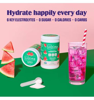 Electrolitos Veganos Sin Azúcar, Sin Calorías, sabor Sandía.