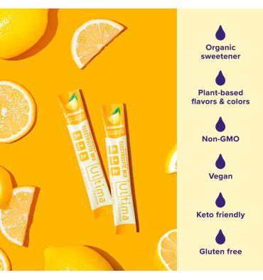 Electrolitos Veganos Sin Azúcar, Sin Calorías, sabor Limonada.
