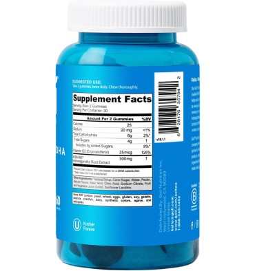 Goli, Ashwagandha KSM-66 y Vitamina D3. 60 Gummies