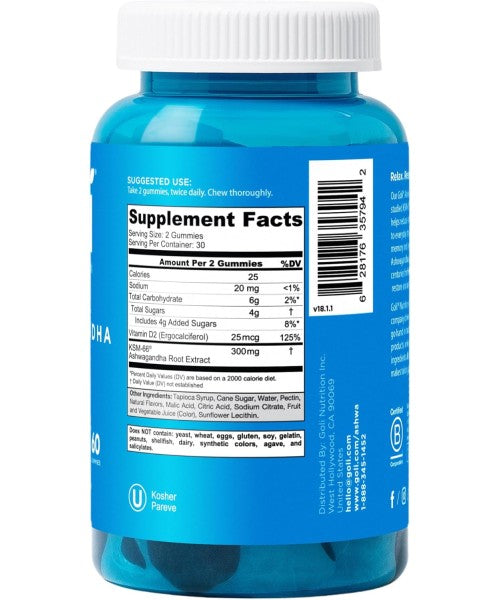 Goli, Ashwagandha y Vitamina D3. 60 Gomitas