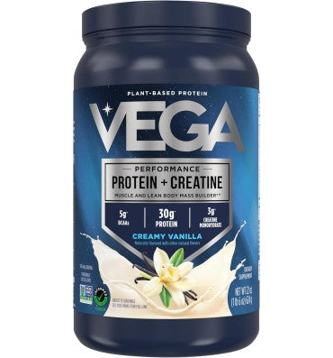 Proteína Vegana (30 gr) + Creatina Monohidratada (3 gr) sabor Vainilla Cremosa. 2 opciones