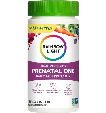 Mutlivitamínico Prenatal Rainbow Light One. 120 Vcaps.