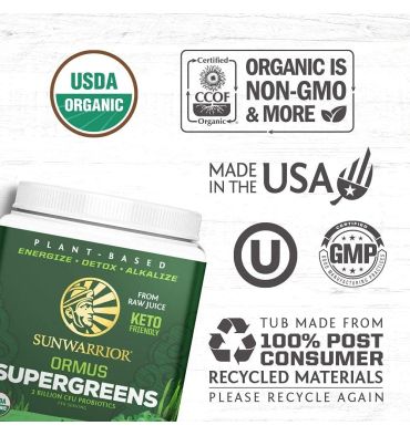 Supergreens Ormus sabor Menta. 225 gr