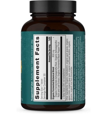 Ancient Nutrition, Ashwagandha Orgánica Fermentada. 30 Tabs