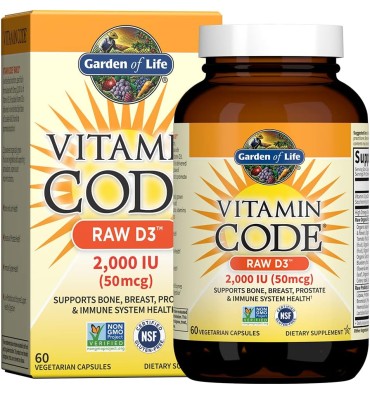 Vitamina D3 RAW 2000 IU, Vegana. 60 Vcaps