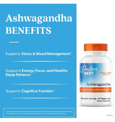 Doctor´s Best, Ashwagandha 125 mg. 60 Vcaps