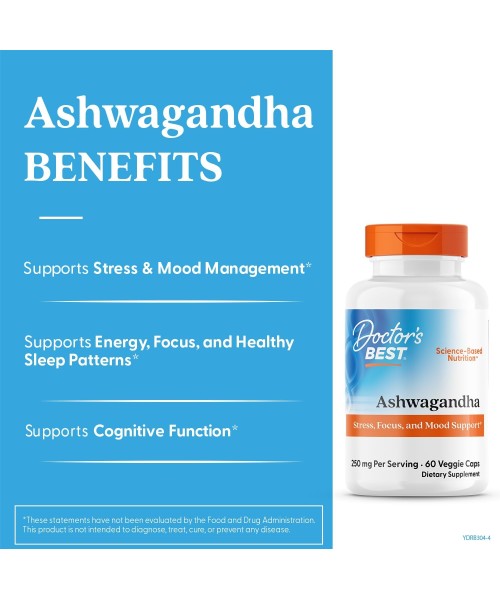 Doctor's Best, Ashwagandha. 60 Vcaps