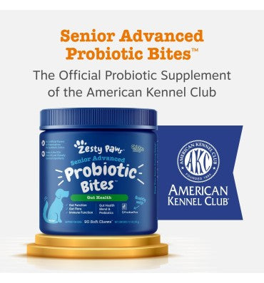 Senior Advanced Gut Health. Probioticos y Enzimas Digestivas, soporte Sistema Digestivo. 90 chews