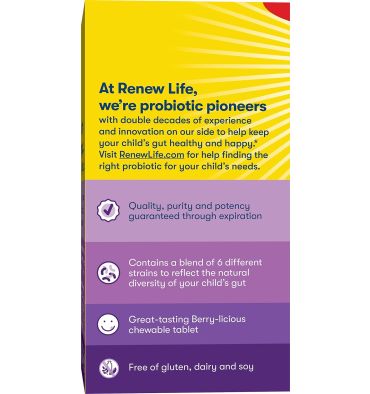 Probióticos para Niños Ultimate Flora sabor Berries 3 billiones. 60 tabs masticables