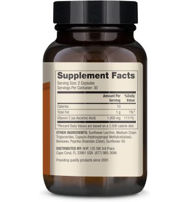 Vitamina C Liposomal 1,000 mg. 60 caps.