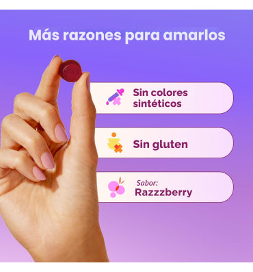 OLLY, Kids Sleep, soporte para descanso nocturno sabor Raspberry. 50, 70 y 90 gomitas