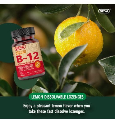 Vitamina B12, Ácido Fólico y B-6 de rápida disolución Vegetariana. 90 tabs.