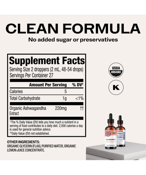 Vimergy Extracto líquido de Ashwagandha orgánico. 55 y 115 ml.