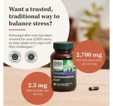 Gaia Herbs, Raíz de Ashwagandha. 180  cápsulas líquidas