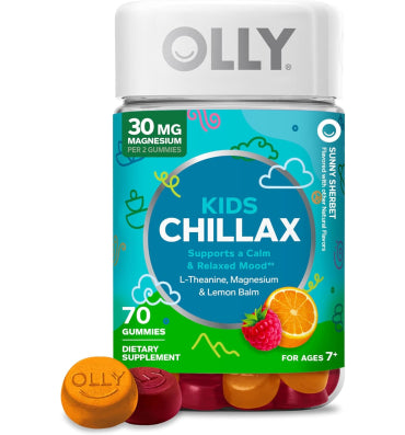 OLLY, Kids Chillax, soporte para Estado de Ánimo sabor sorbete. 50 y 70 gomitas