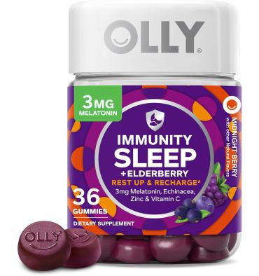 Immunity Sleep, Melatonina (3 gr)  Elderberry y Echinacea. 36 gomitas