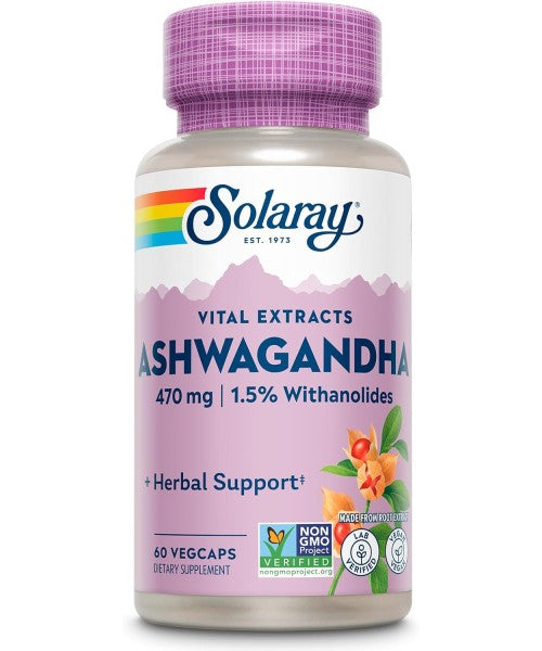 Solaray, Ashwagandha soporte Herbal. 60 Vcaps